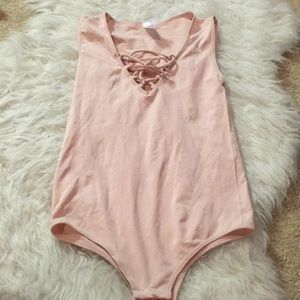 Body suit baby pink seamless material